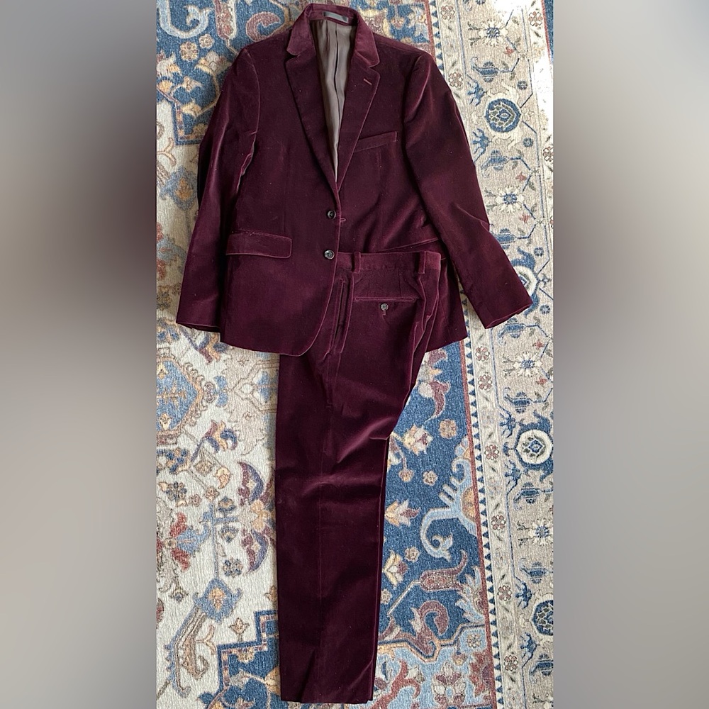 Calvin Klein cotton velvet suit
